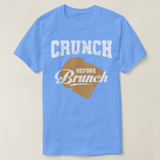ブランチジム前のクランチ運動フィットネス訓練 Tシャツ (デザイン正面)