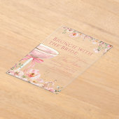 ブランチズザブライドピンクボウブライダルシャワー アクリル招待状 (レイダウン)
