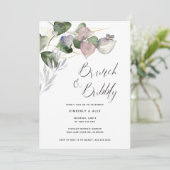 ブランチバブリーブライダルシャワーウォーターカラーユーカリ 招待状 (スタンド正面)