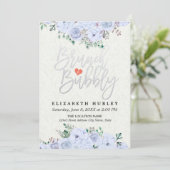ブランチバブリーブライダルシャワーシックな水カラーフローラ 招待状 (スタンド正面)