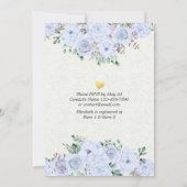 ブランチバブリーブライダルシャワーシックな水カラーフローラ 招待状 (裏面)