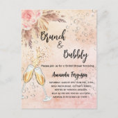 ブランチバブリーブライダルシャワーバラパンパスグラス インビテーションポストカード (正面)