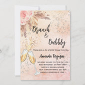 ブランチバブリーブライダルシャワーバラパンパスグラス 招待状 (正面)