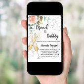 ブランチバブリーブライダルシャワーバラ金ゴールドフローラ 招待状