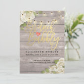 ブランチバブリーブライダルシャワーフローラストリングライト 招待状 (スタンド正面)