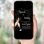 ブランチバブリーブライダルシャワーブラック応援 招待状