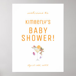 ブランチバブリー春シャンパンベビーシャワーウェルカム ポスター