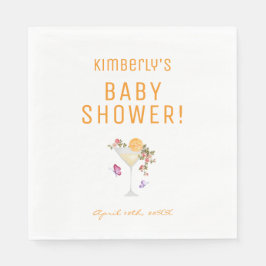 ブランチバブリー春フローラシャンパンベビーシャワー スタンダードランチョンナプキン