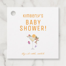 ブランチバブリー春フローラシャンパンベビーシャワー フェイバータグ