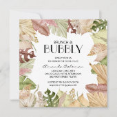 ブランチバブリー熱帯葉ブライダルシャワー招待状 (正面)