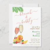 ブランチバブリー驚くべき予算カップルのシャワー 招待状 (正面)