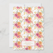 ブランチバブーブリーウォーター色フローラ秋ブライダルシャワー 招待状 (裏面)