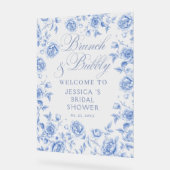 ブランチバブーブリーシックブルーブライダルシャワーウェルカム アクリルサイン (傾斜)