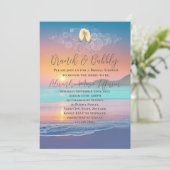 ブランチバブーブリーパステルサンセットビーチブライダルシャワー 招待状 (スタンド正面)