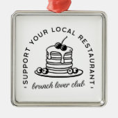 ブランチパンケーキ愛好家おもしろい引用文 メタルオーナメント (正面)