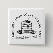 ブランチパンケーキ愛好家おもしろい引用文 缶バッジ (正面)