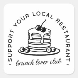 ブランチパンケーキ愛好家の引用文 スクエアシール