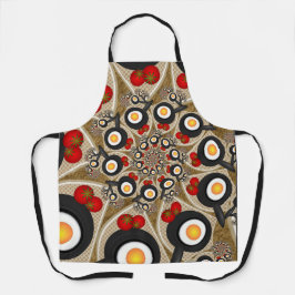 ブランチフラクタルアートおかしい料理、トマト、卵 エプロン