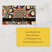 ブランチフラクタルアートおかしい料理、トマト、卵 名刺 (正面/裏面)