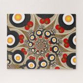 ブランチフラクタルアート 面白い食べ物、トマト、卵 ジグソーパズル (横)