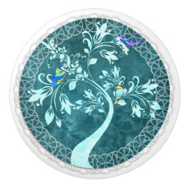 ブランチブルーカントリーセラミックプルの鳥 セラミックノブ