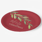 ブランチベリーオンレッドクリスマス紙プレート ペーパープレート (アングル)