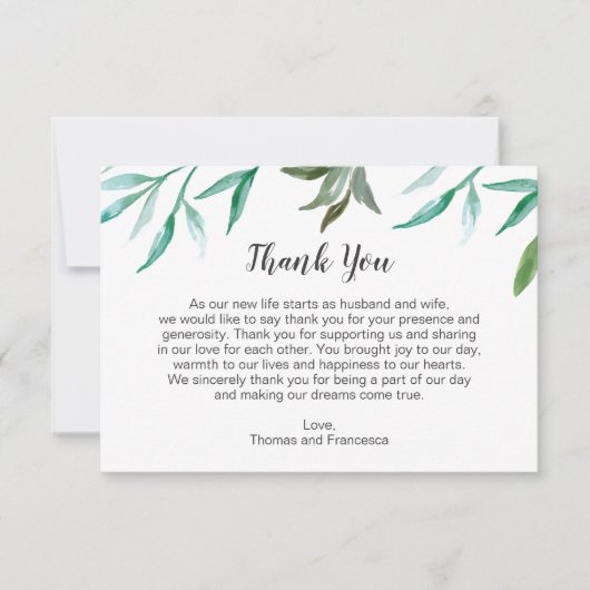 ブランチボホ結婚サンキューカード サンキューカード (正面)