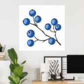 ブランチポスターにフレッシュなブルーベリー ポスター (ホームオフィス)