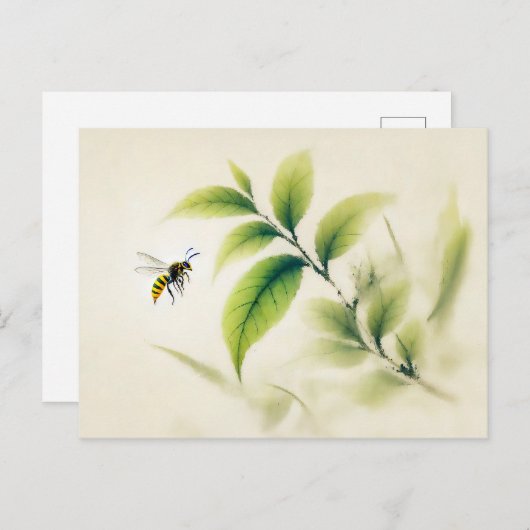 ブランチポスタ中国のー上のインクホーネット ポストカード (正面/裏面)