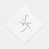 ブランチミニマリストホワイト&シルバー結婚ズ スタンダードランチョンナプキン (角)