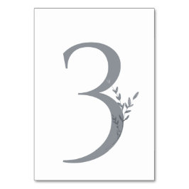 ブランチミニマリストホワイト&シルバー結婚ズ テーブルナンバー