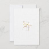 ブランチミニマリスト白と離れ金ゴールド結婚ズ 出欠カード (裏面)