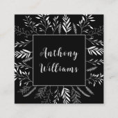 ブランチミニマルフローラタイポグラフィ スクエア名刺 (正面)