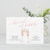 ブランチモダンとバブリー、シャンパンブライダルシャワー 招待状 (スタンド正面)