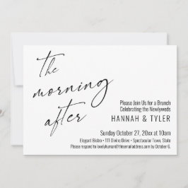 ブランチモダンの後の朝にスクリプ結婚トする 招待状