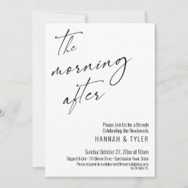 ブランチモダンの後の朝にスクリプ結婚トする 招待状