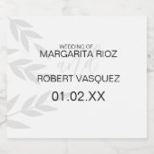 ブランチモダングレイ白黒 スパークリングワインラベル (シングルラベル)