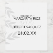 ブランチモダングレイ白黒 ワインラベル (シングルラベル)