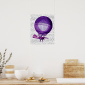 ブランチャーズ水素（紫）熱気球 ポスター (キッチン)