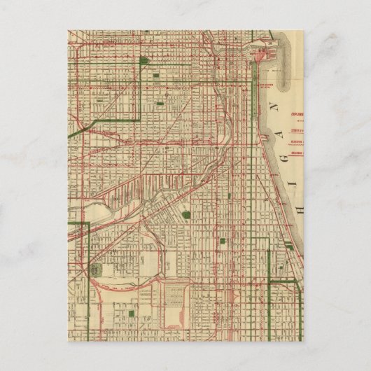 ブランチャードのシカゴの地図 ポストカード (正面)