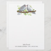 ブランチレターヘッドのホワイトピース鳩の鳥 レターヘッド (正面/裏面)