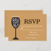 ブランチワイングラスANYカラー&イベントRSVPカード 出欠カード (正面/裏面)