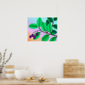 「ブランチ上のブラックベリー」のプリント縁ど ポスター (キッチン)