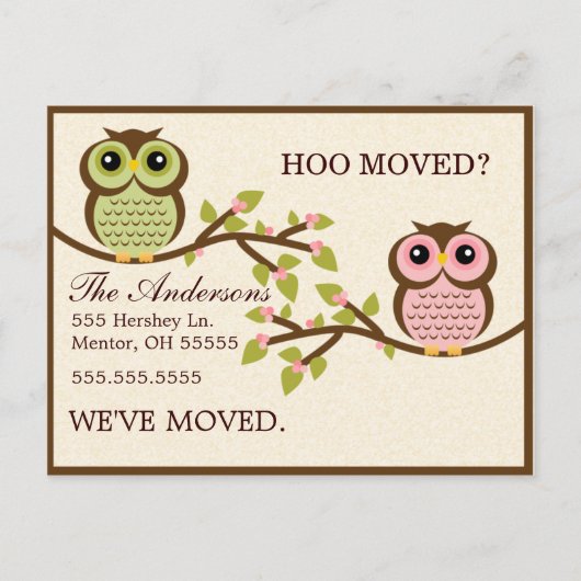 ブランチ上のOwls移動アナウンス 案内ポストカード (正面)