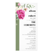 ブランチ付きバラ花セージ結婚式プログラム ラックカード (正面)