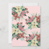 ブランチ卵狩りピンクフローライラストレーションイースター 招待状 (裏面)