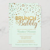 ブランチ及び快活なグリッターのブライダルシャワーの招待状 招待状 (正面/裏面)