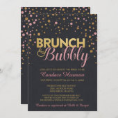 ブランチ及び快活なグリッターの黒板のブライダルシャワー 招待状 (正面/裏面)