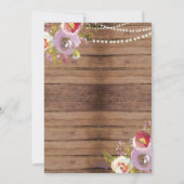 ブランチ及び快活なブライダルシャワーの木製の素朴な招待 招待状 (裏面)