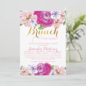 ブランチ及び快活な花のブライダルシャワーカード 招待状 (スタンド正面)